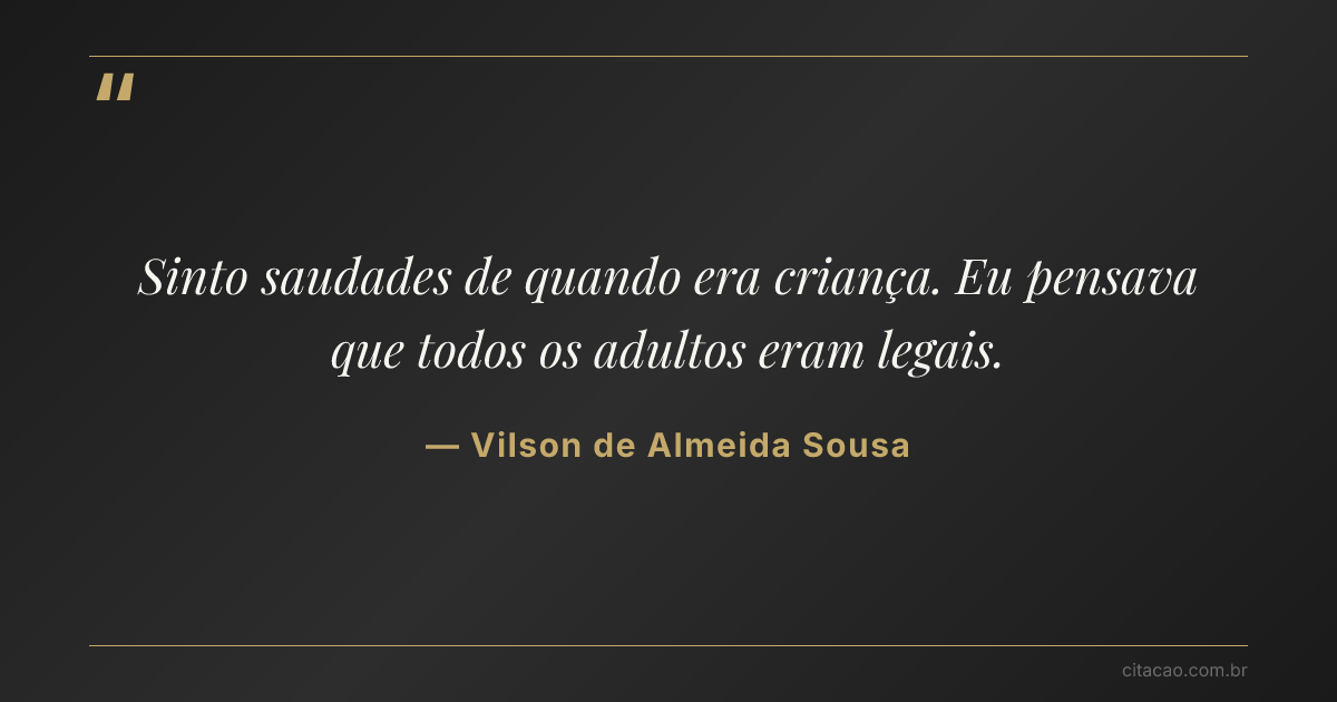 Citação de Vilson de Almeida Sousa