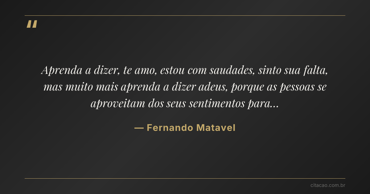 Citação de Fernando Matavel
