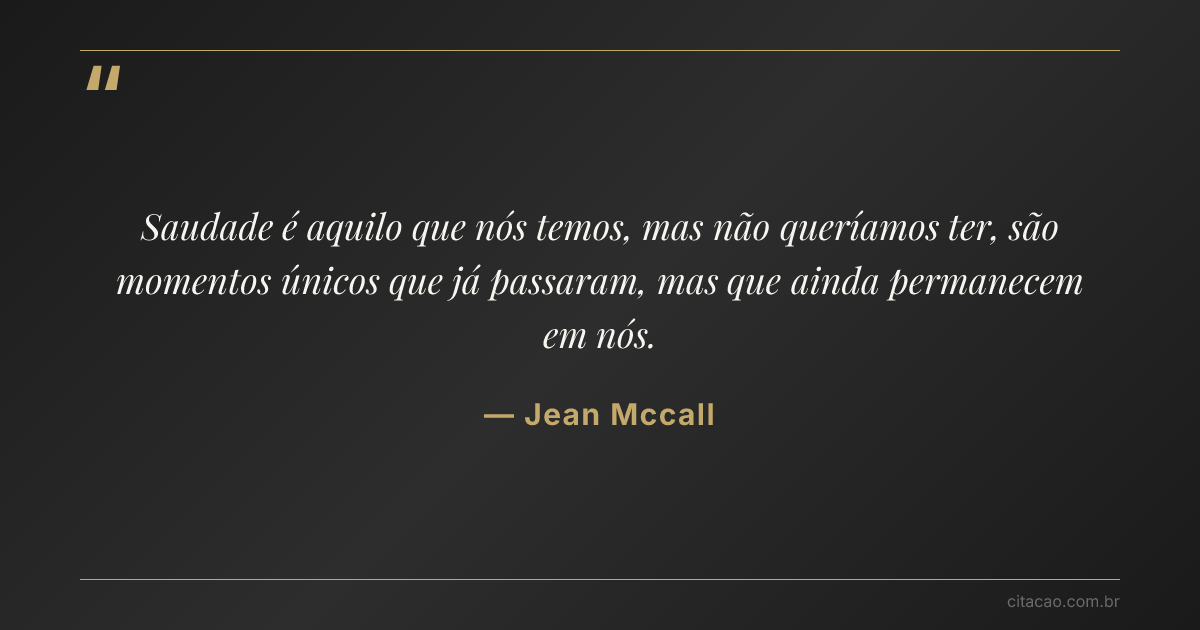 Citação de Jean Mccall