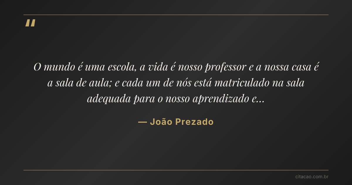 Citação de João Prezado