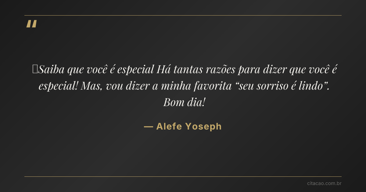 Citação de Alefe Yoseph