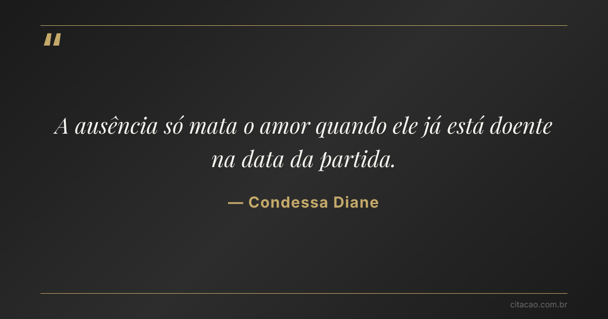 Citação de Condessa Diane