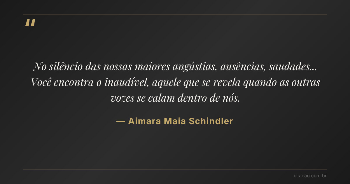 Citação de Aimara Maia Schindler
