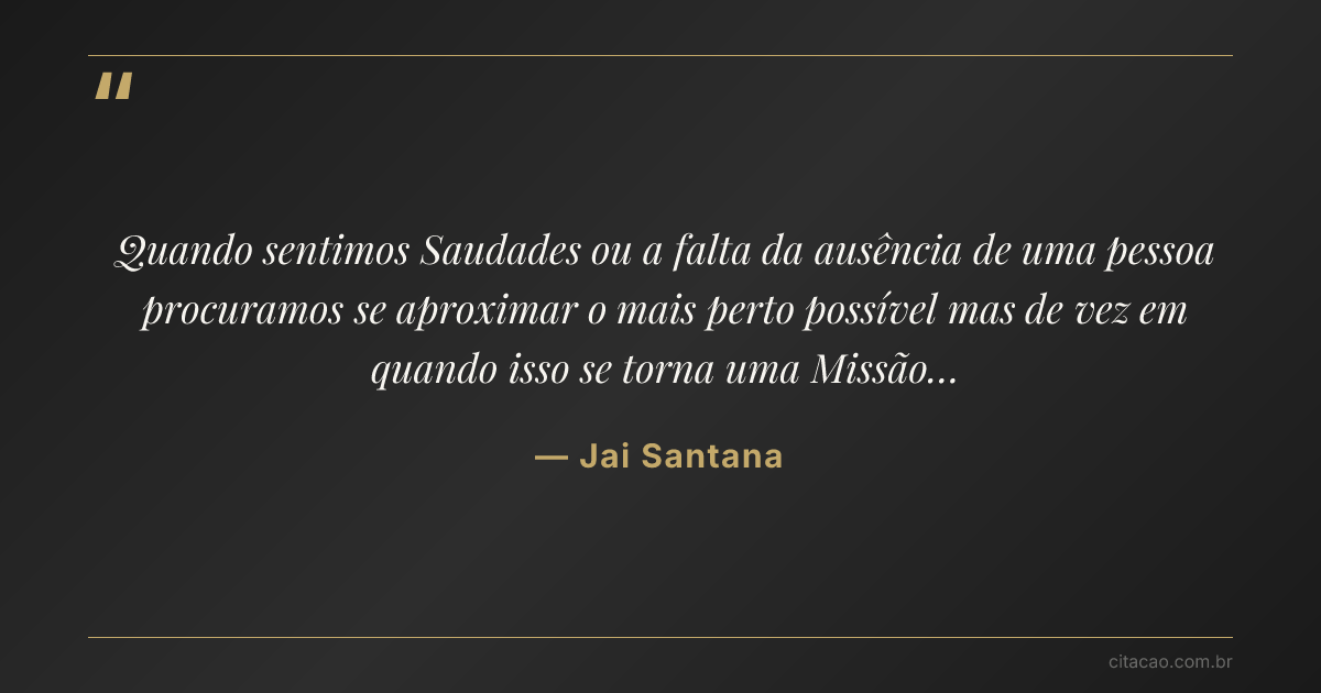 Citação de Jai Santana