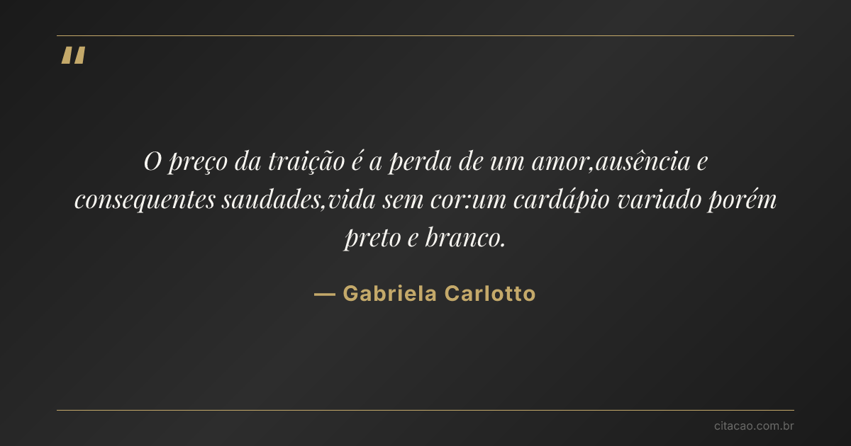 Citação de Gabriela Carlotto