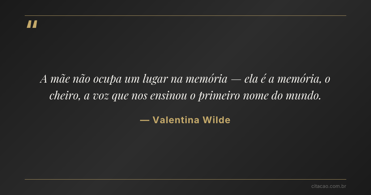 Citação de Valentina Wilde
