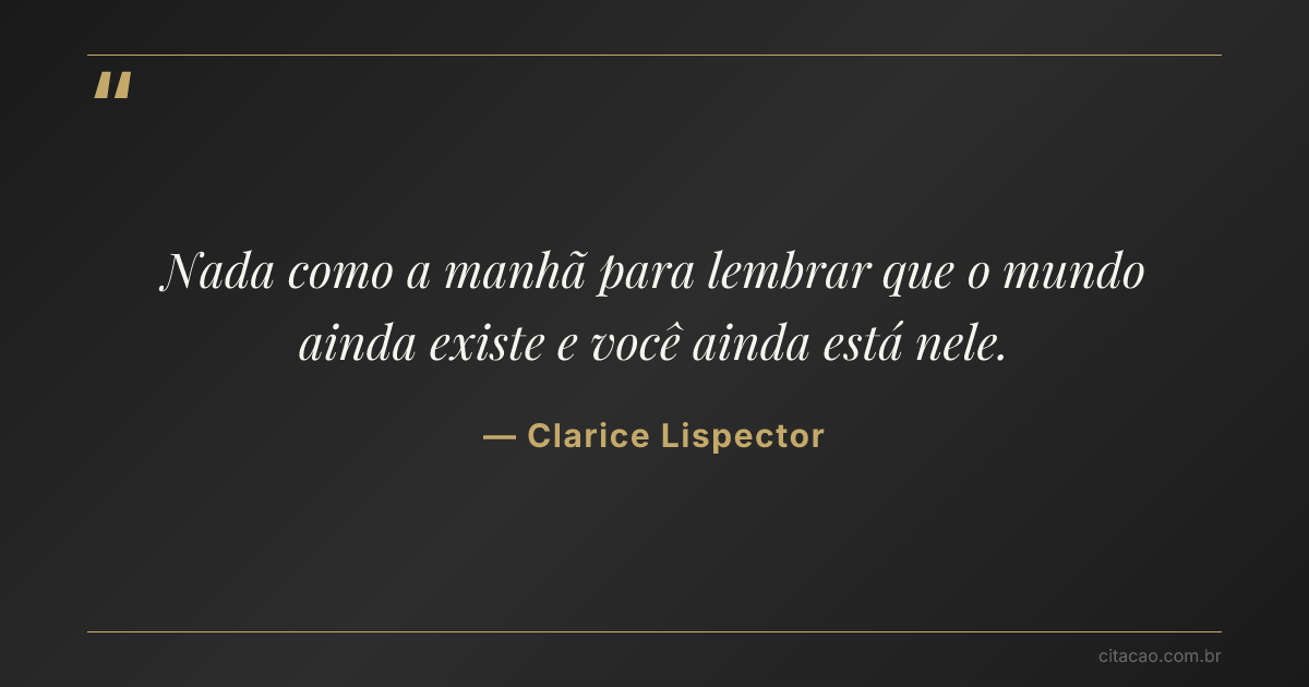 Citação de Clarice Lispector