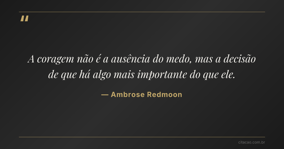 Citação de Ambrose Redmoon