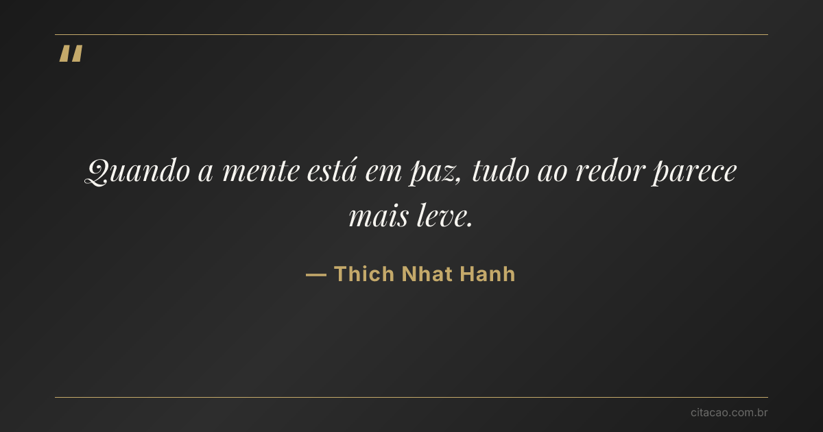 Citação de Thich Nhat Hanh