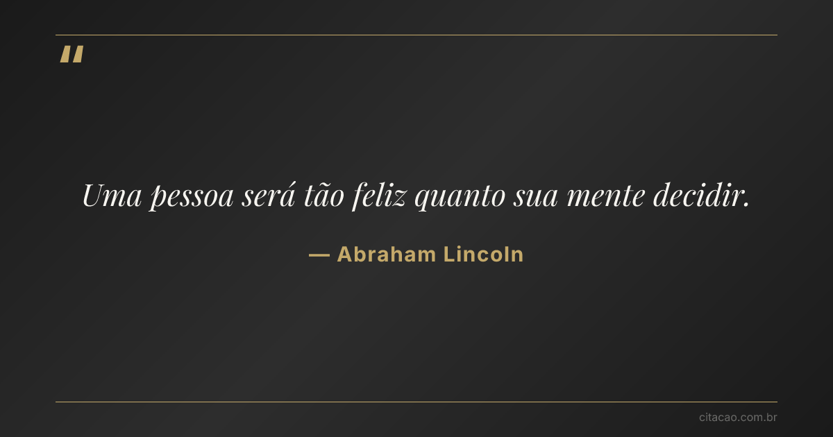 Citação de Abraham Lincoln