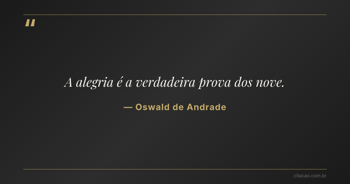 Citação de Oswald de Andrade