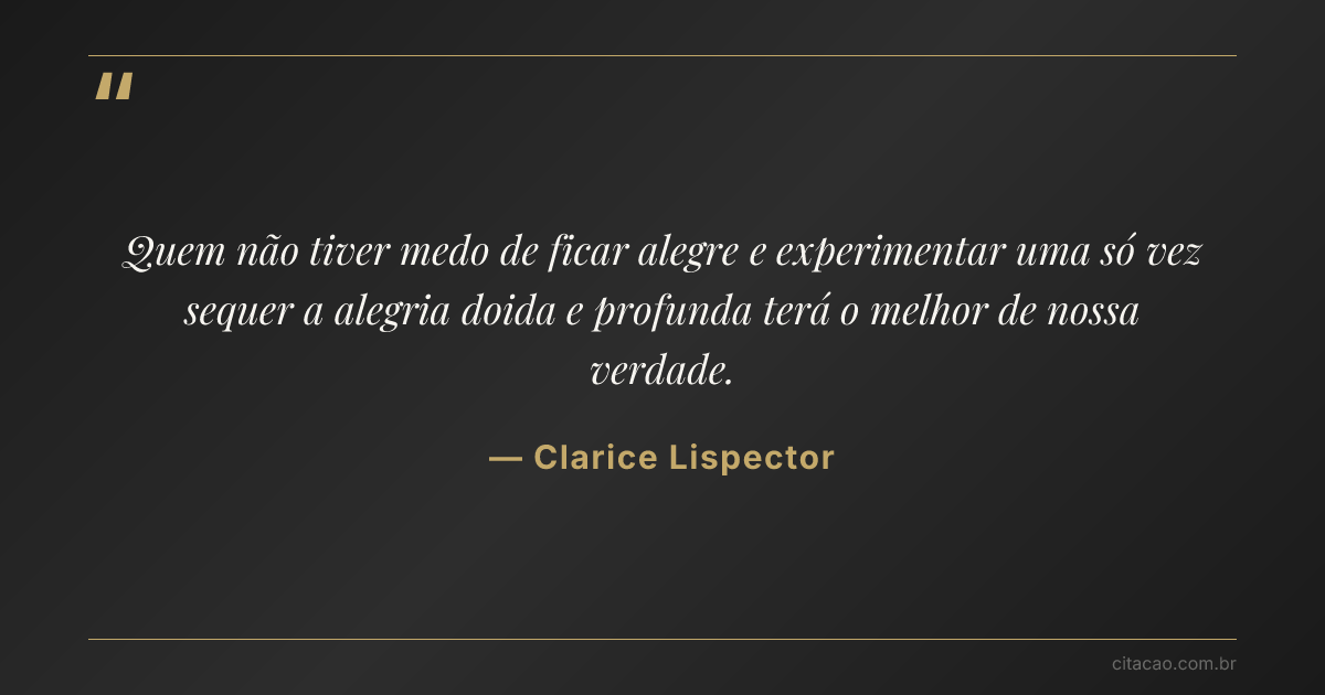 Citação de Clarice Lispector