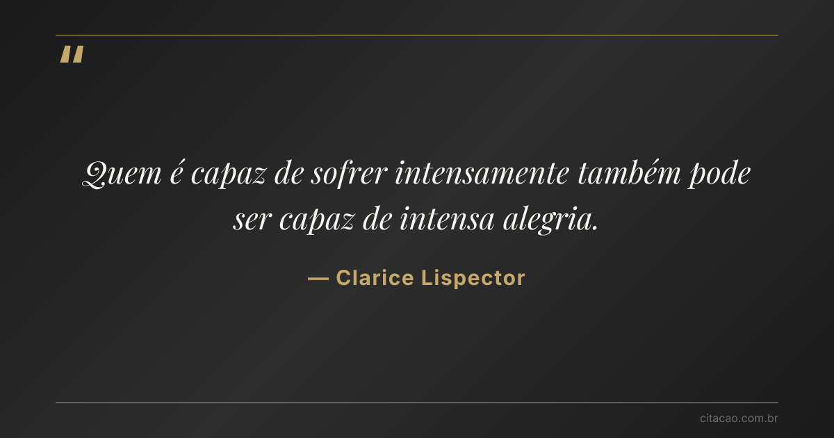 Citação de Clarice Lispector