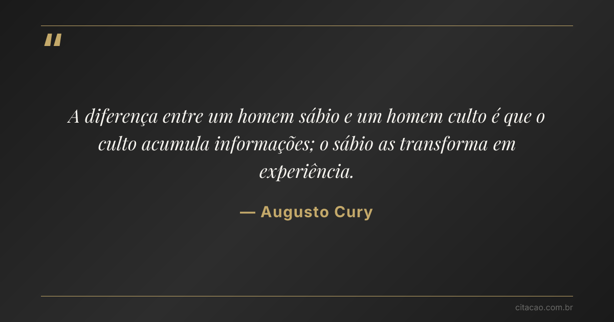 Citação de Augusto Cury