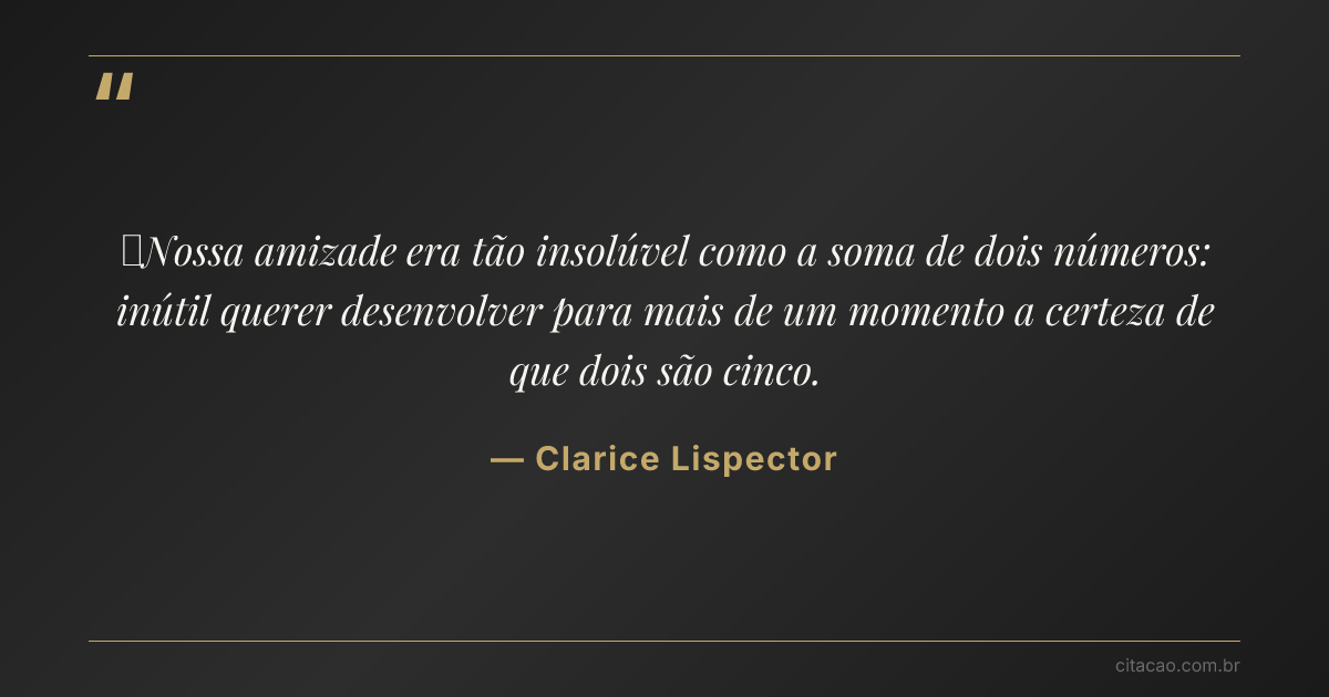 Citação de Clarice Lispector