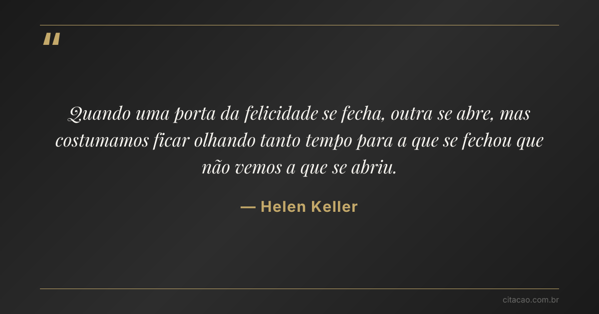 Citação de Helen Keller