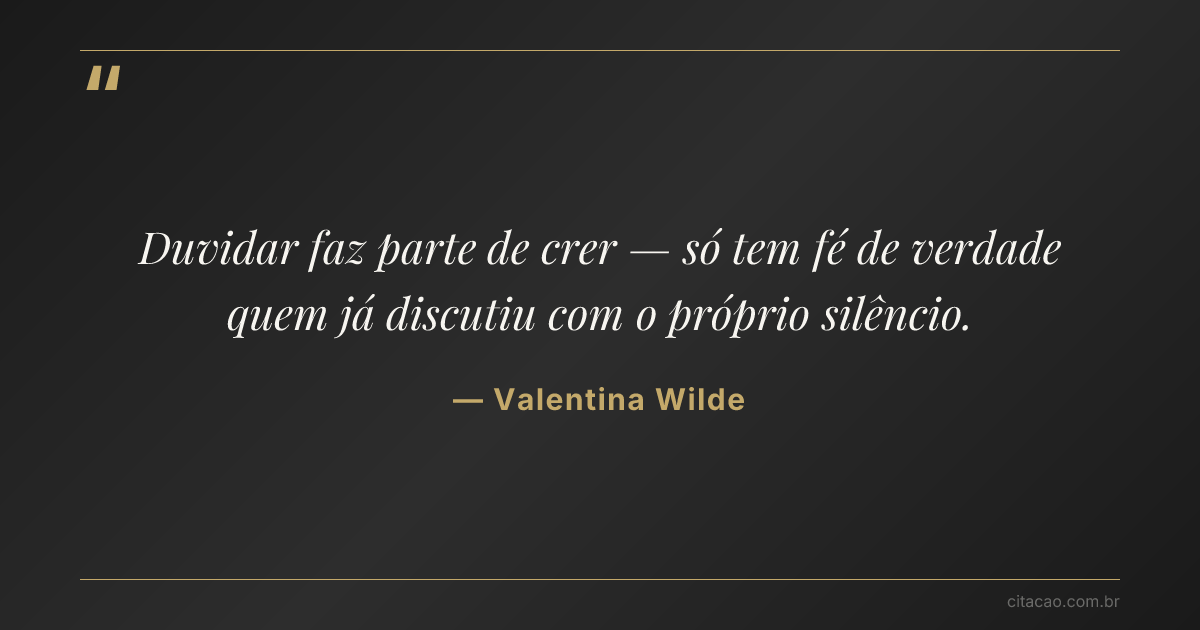 Citação de Valentina Wilde