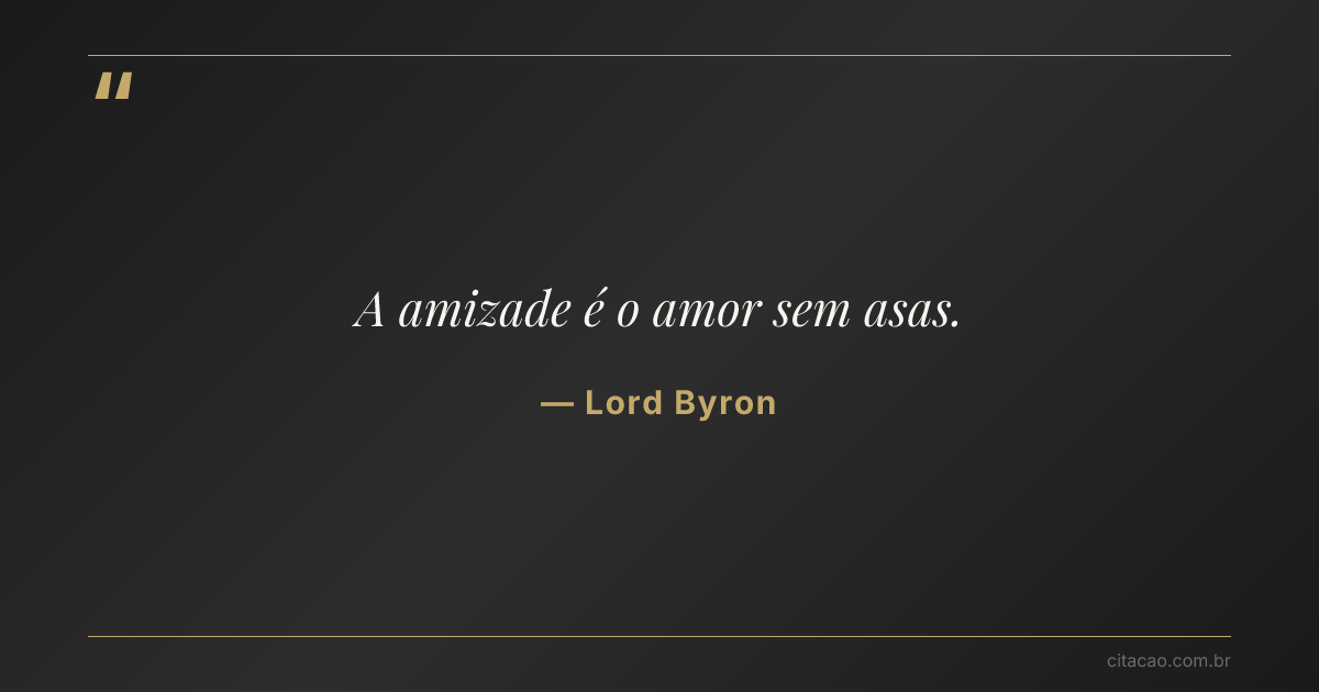 Citação de Lord Byron