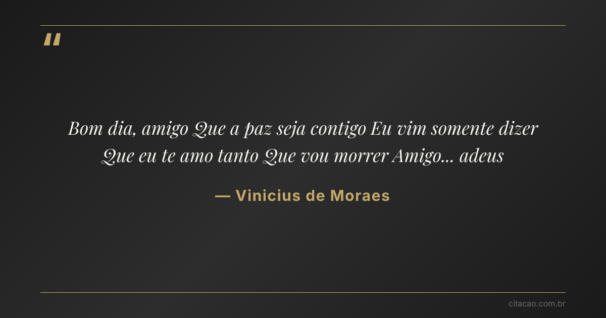 Citação de Vinicius de Moraes