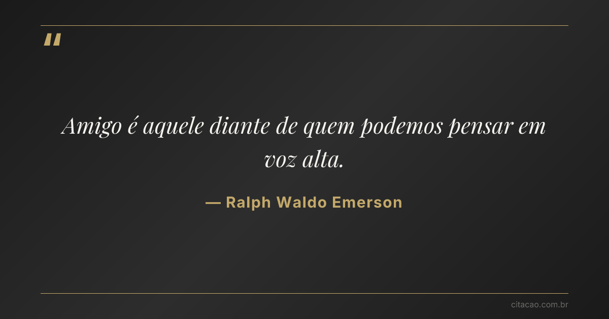Citação de Ralph Waldo Emerson