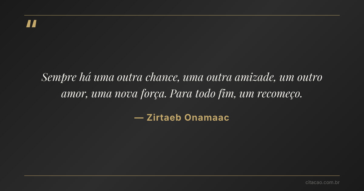 Citação de Zirtaeb Onamaac