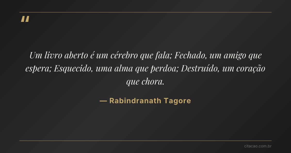 Citação de Rabindranath Tagore