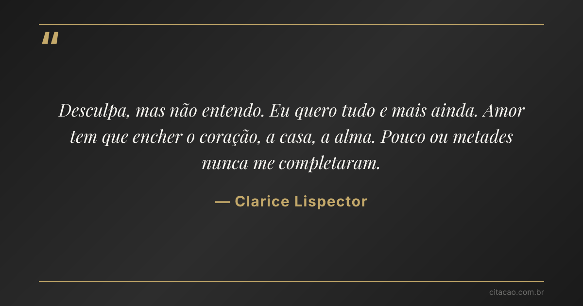 Citação de Clarice Lispector