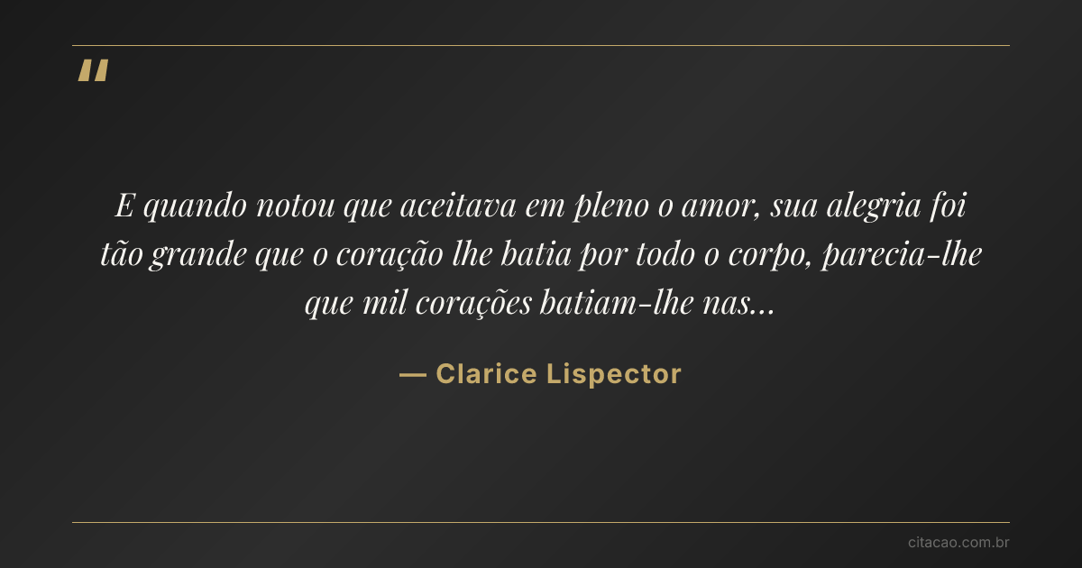 Citação de Clarice Lispector