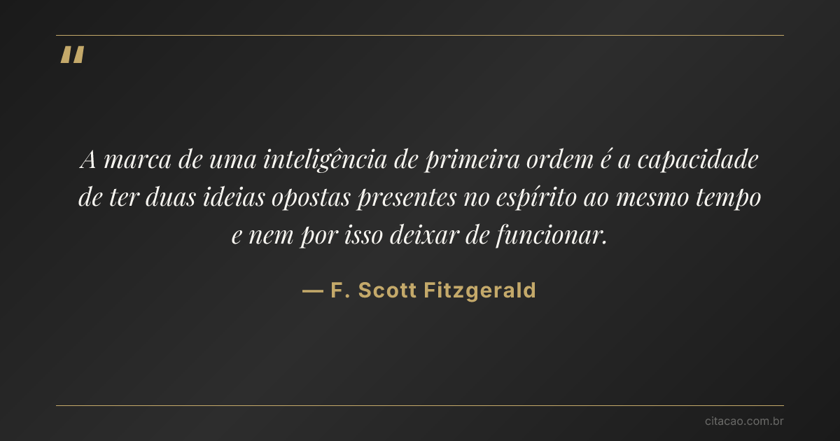 Citação de F. Scott Fitzgerald