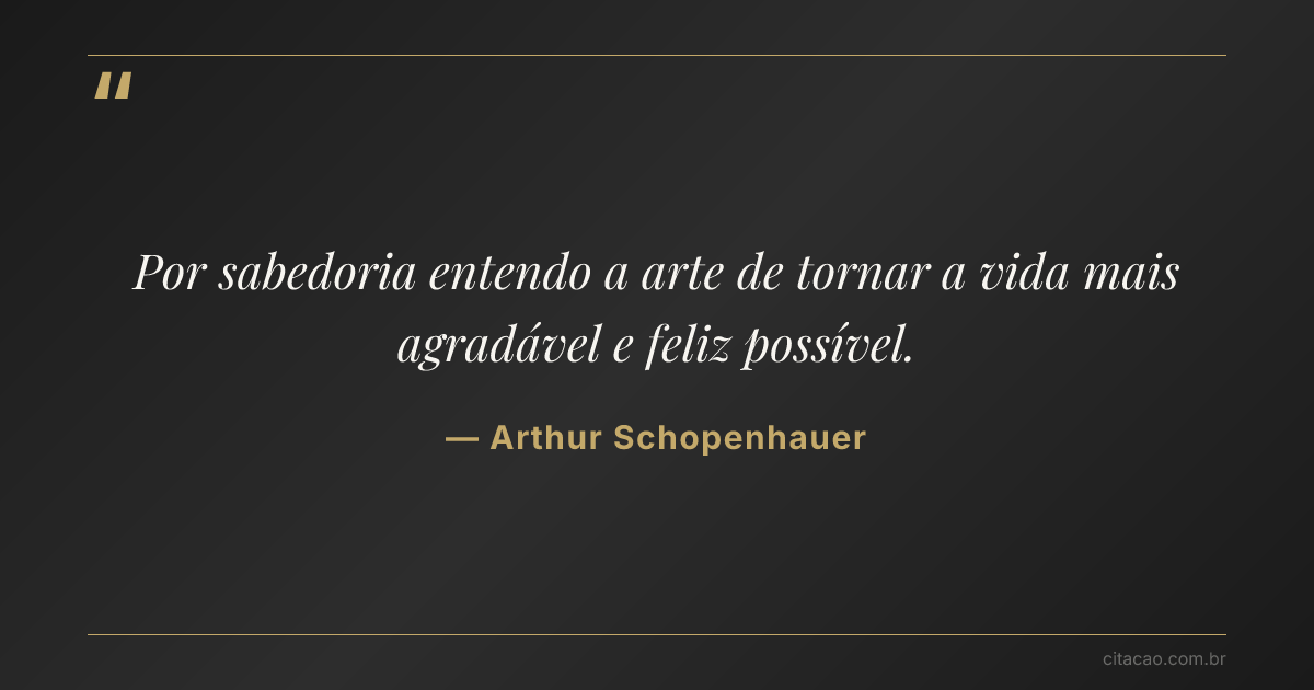Citação de Arthur Schopenhauer