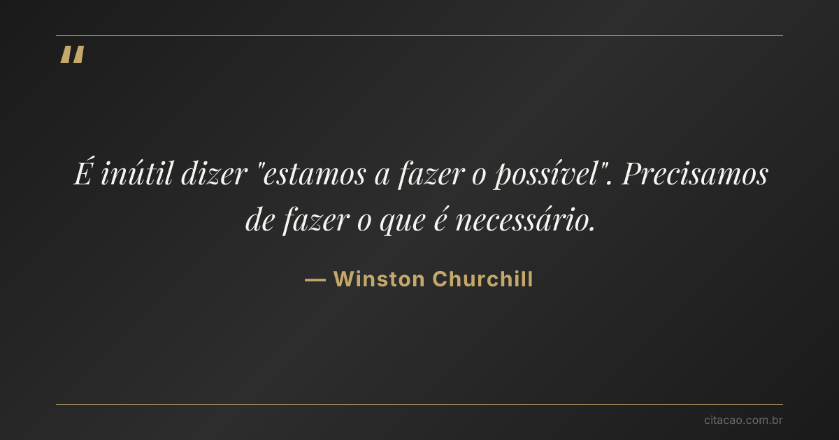 Citação de Winston Churchill