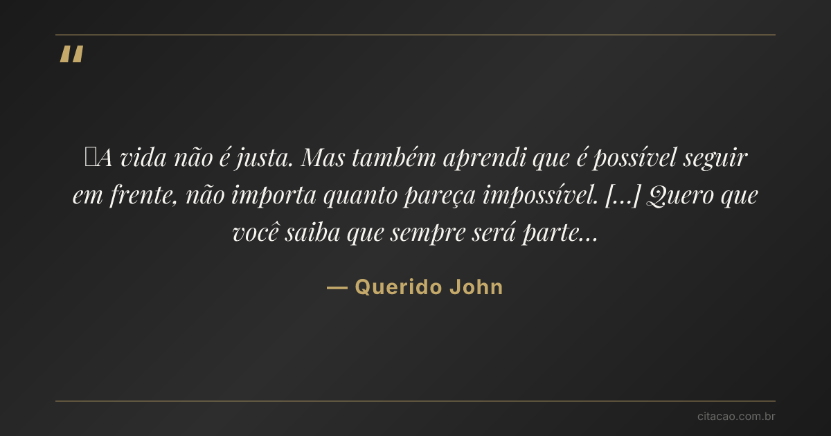 Citação de Querido John