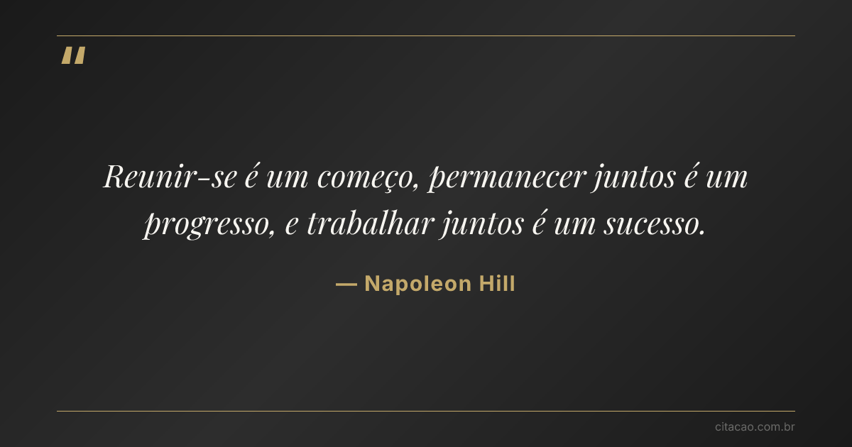 Citação de Napoleon Hill