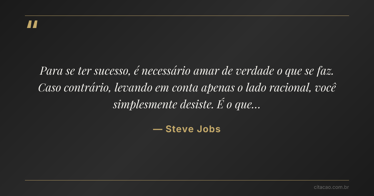 Citação de Steve Jobs