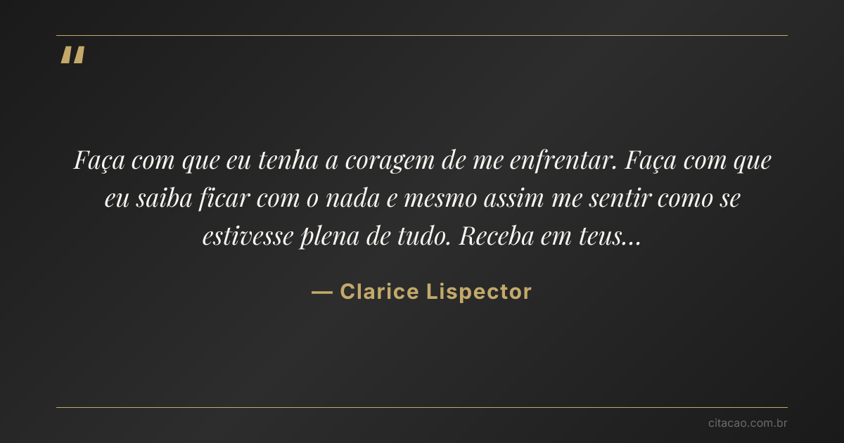 Citação de Clarice Lispector