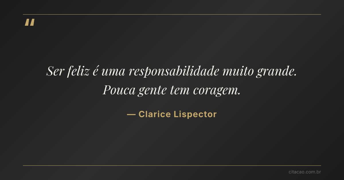 Citação de Clarice Lispector