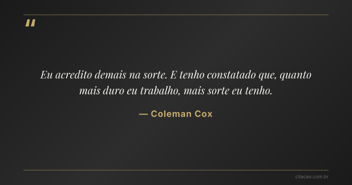 Citação de Coleman Cox