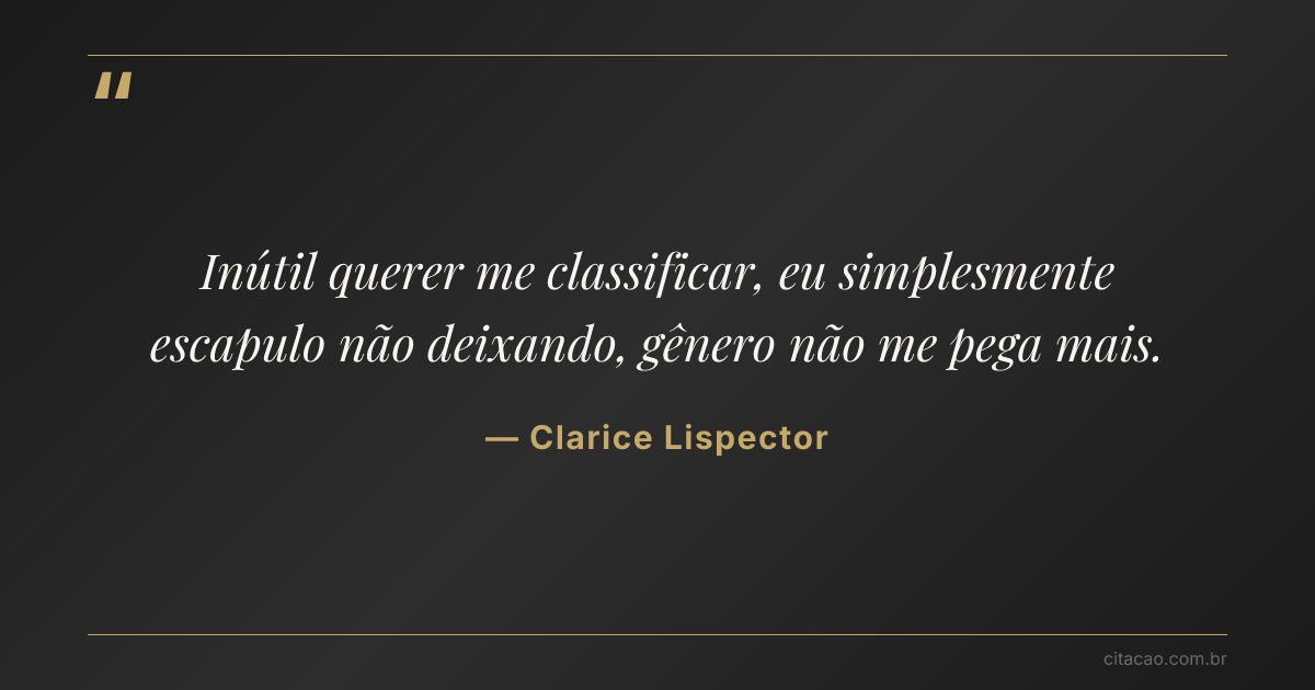 Citação de Clarice Lispector