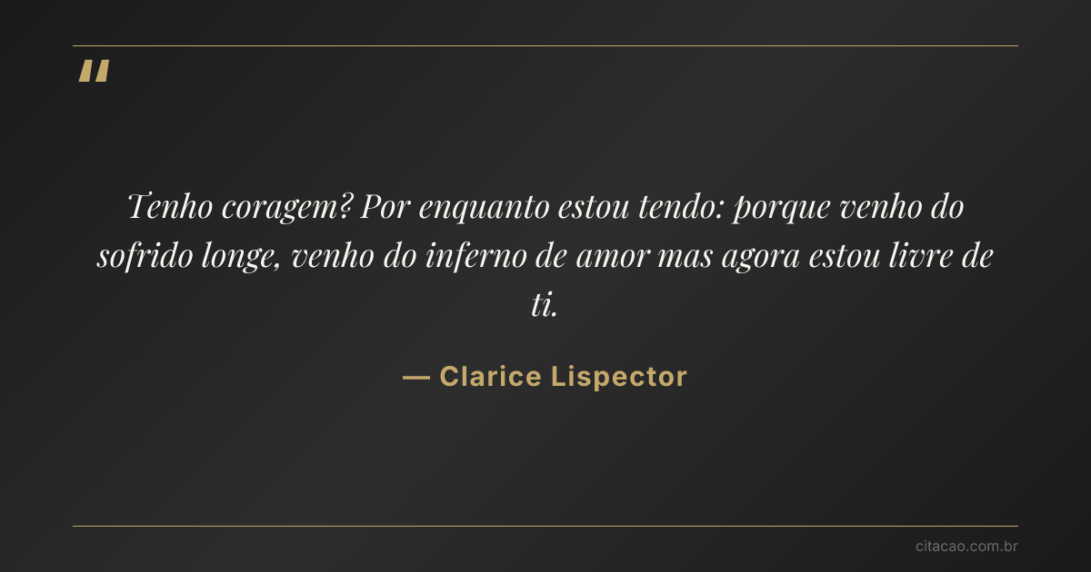 Citação de Clarice Lispector