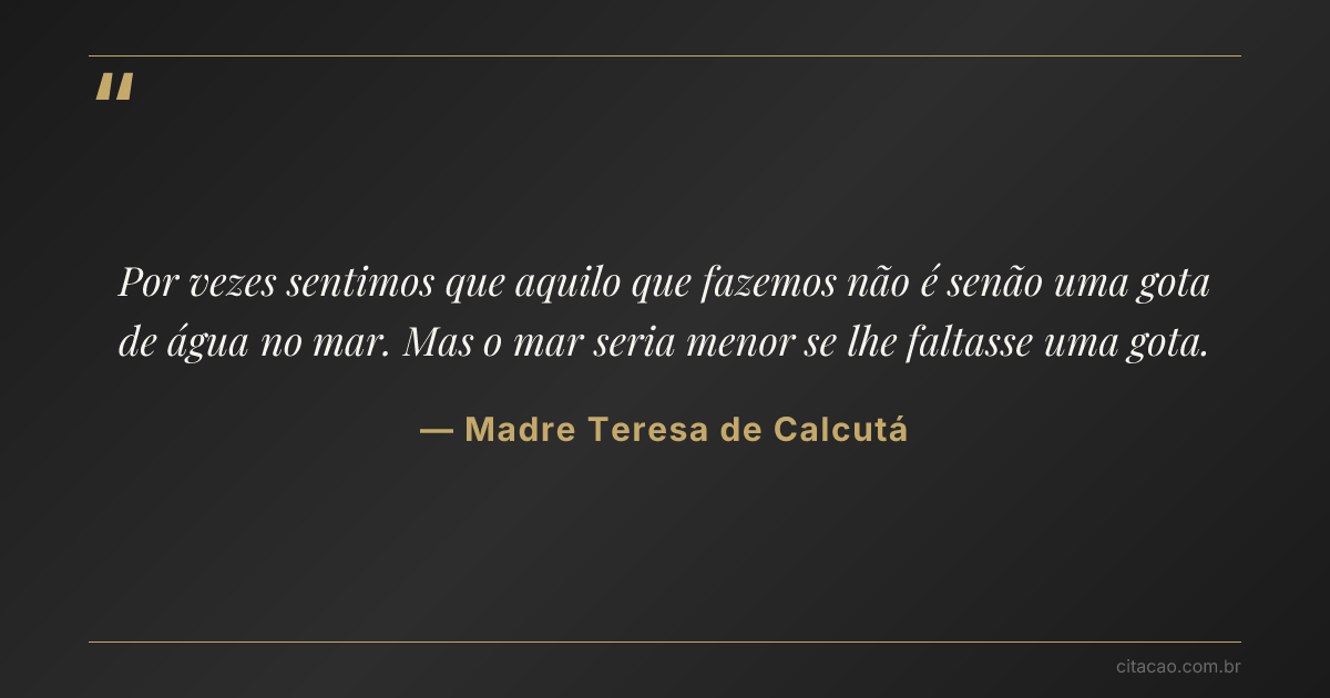 Citação de Madre Teresa de Calcutá