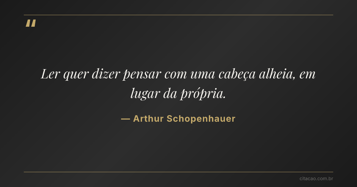 Citação de Arthur Schopenhauer