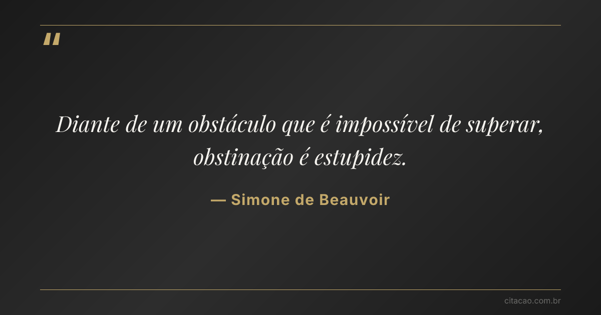 Citação de Simone de Beauvoir