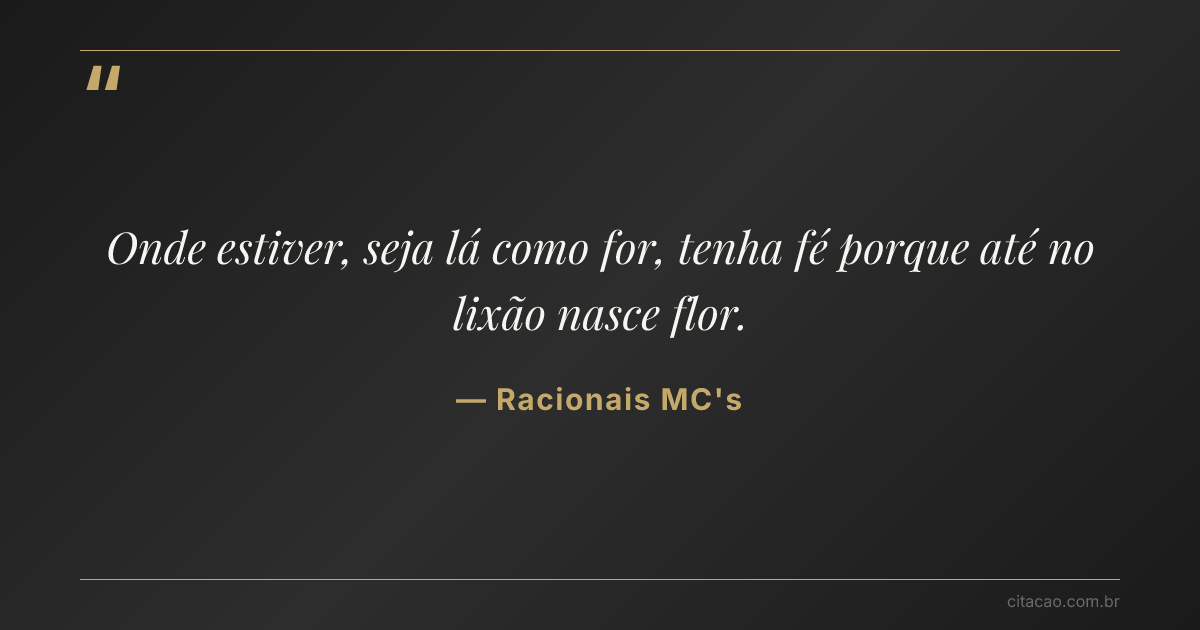 Citação de Racionais MC's