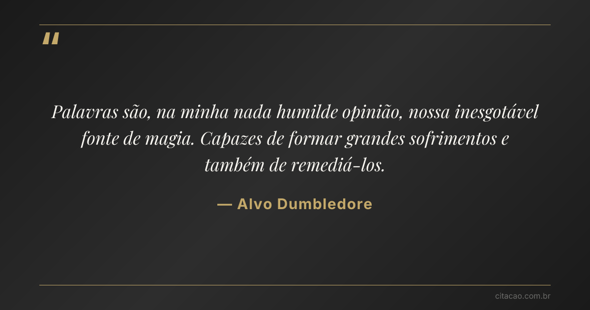 Citação de Alvo Dumbledore