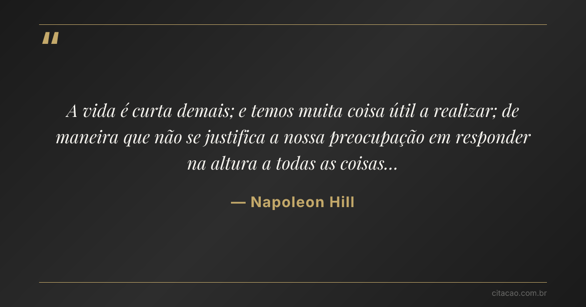 Citação de Napoleon Hill