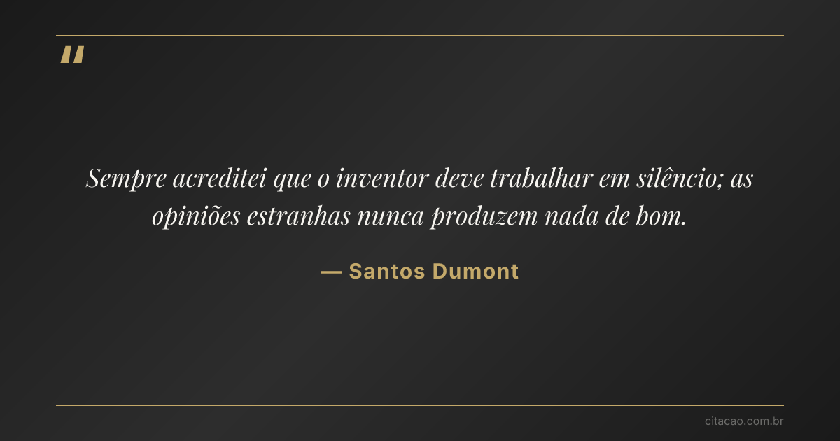 Citação de Santos Dumont