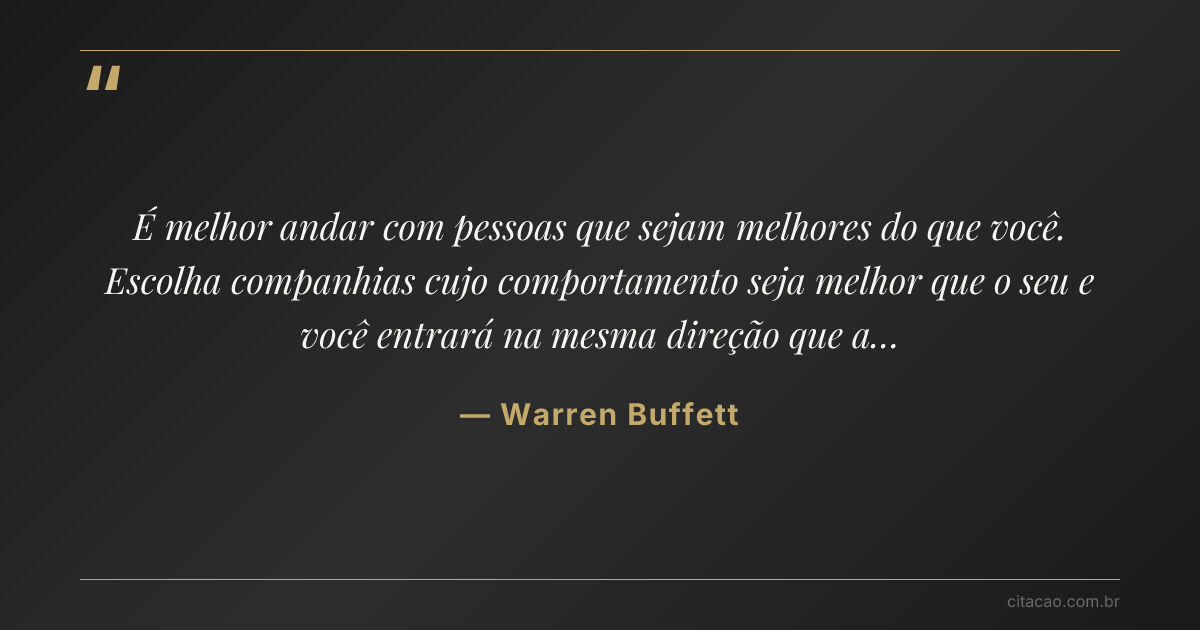 Citação de Warren Buffett