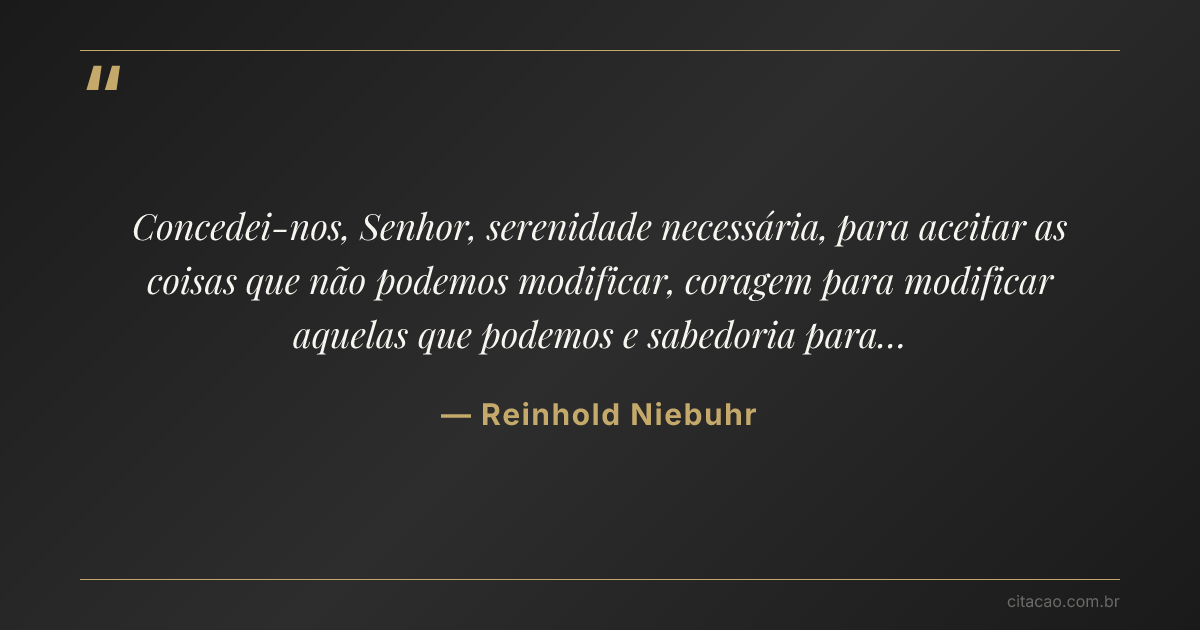Citação de Reinhold Niebuhr