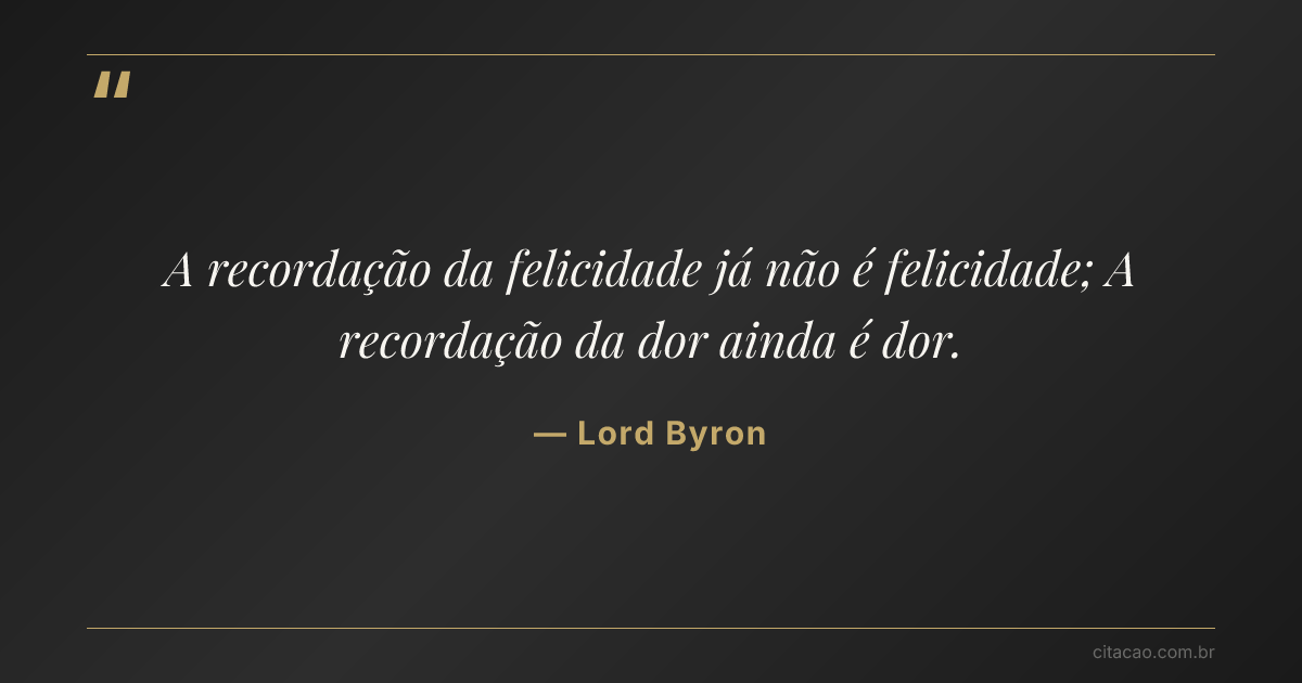 Citação de Lord Byron