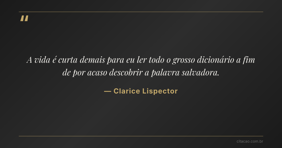 Citação de Clarice Lispector